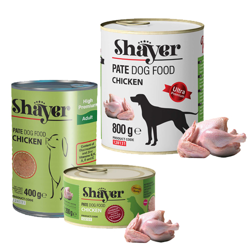 كنسرو پته مرغ مخصوص سگ shayer